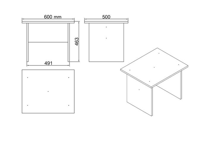 Hanah Home Vo10-W Juego de Muebles de Oficina Blanco Tablero de Partículas Recubierto de Melamina
